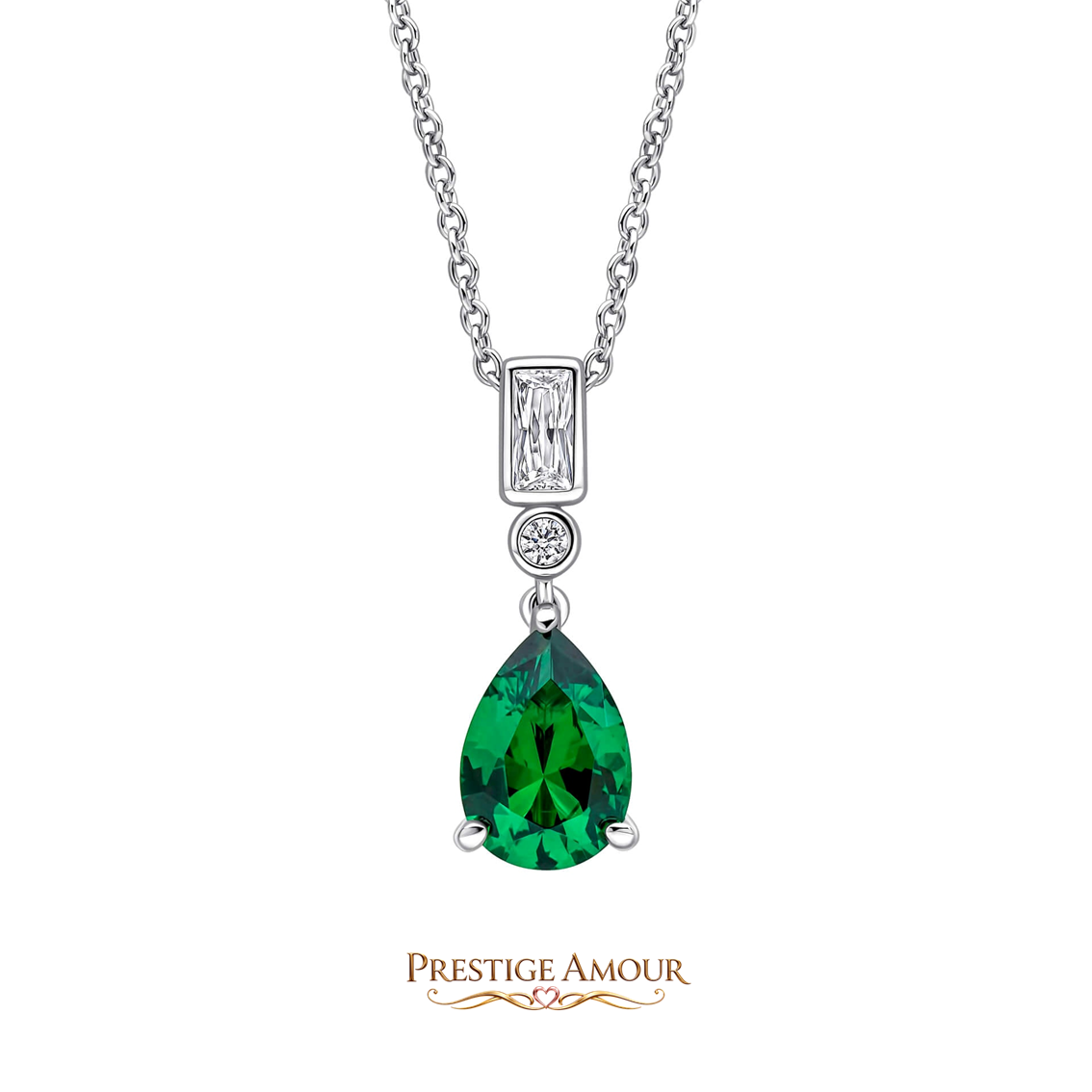 Bezel & Teardrop Pendant – Sterling Silver