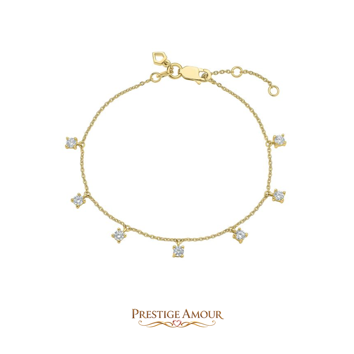 Four Claw Set Zirconia Station Bracelet