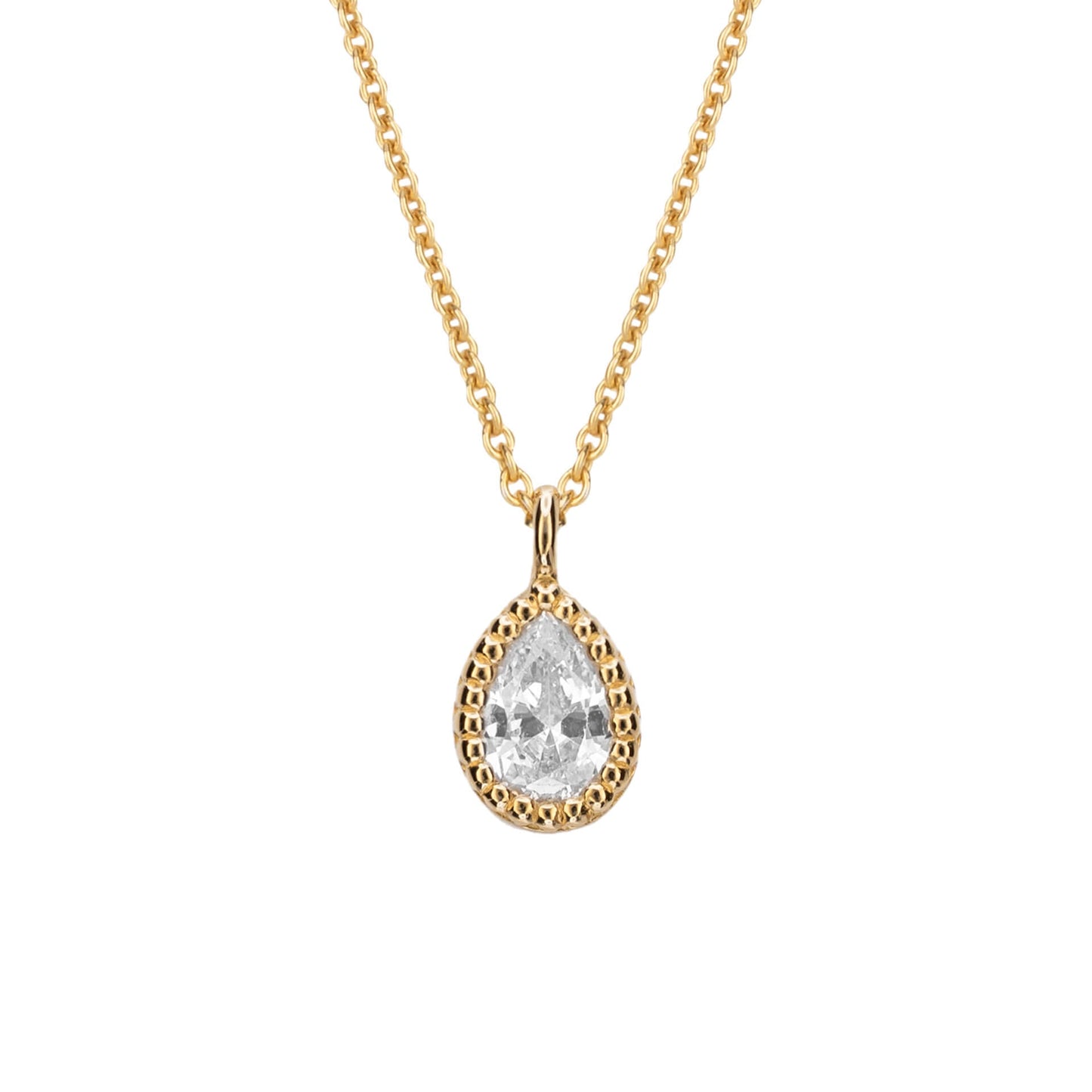 Beginnings Teardrop Necklace with Cubic Zirconia-5