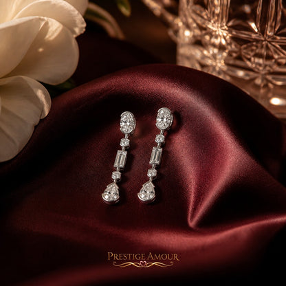 Diamonfire Elongated Half Bezel Drop Earrings