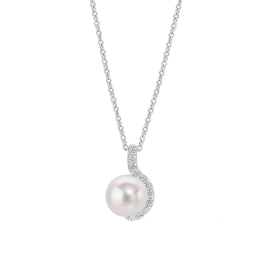 Diamonfire Half Halo Pearl Pendant-0