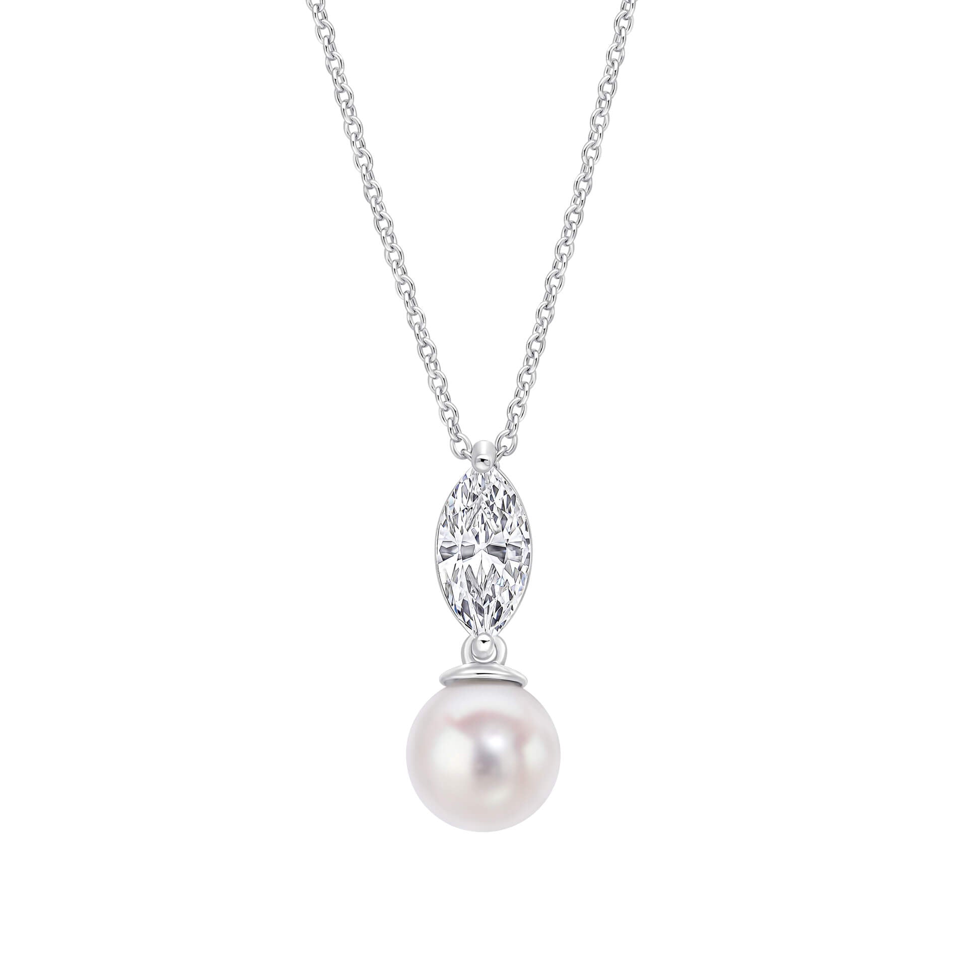 Diamonfire Marquise Pearl Drop Pendant-0