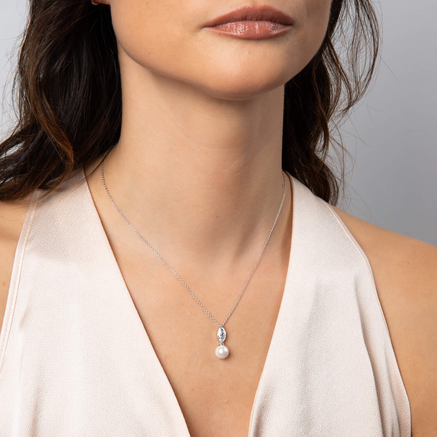 Diamonfire Marquise Pearl Drop Pendant-1