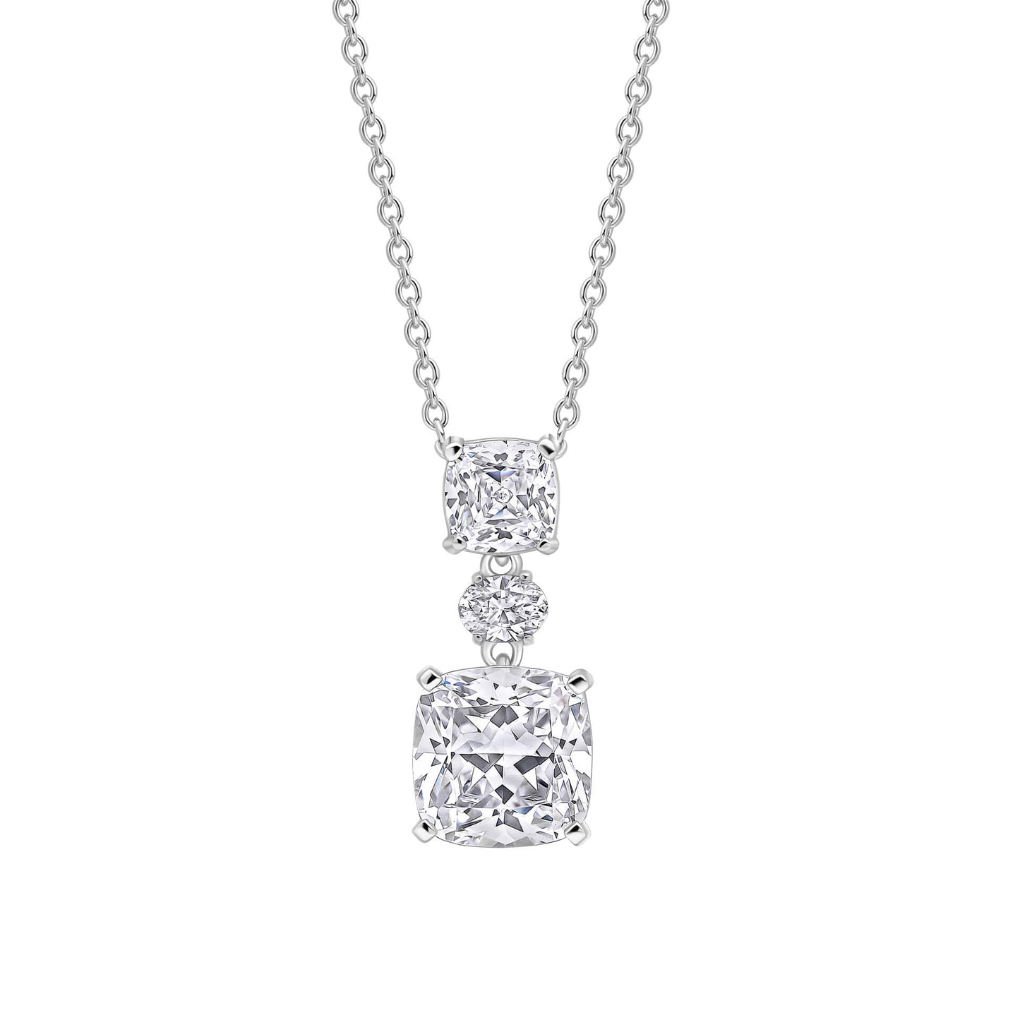 Diamonfire Radiant & Oval Cut Drop Pendant-0
