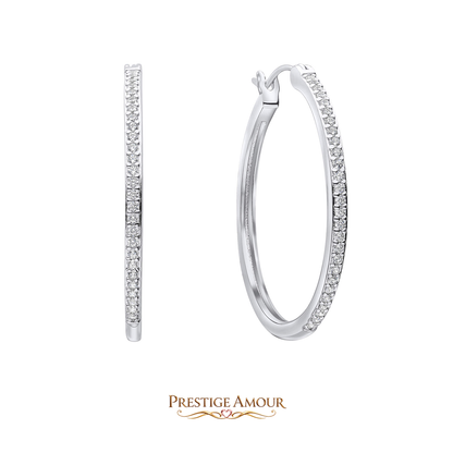 33mm Large Hoop Earrings – Sterling Silver, Triple Plated