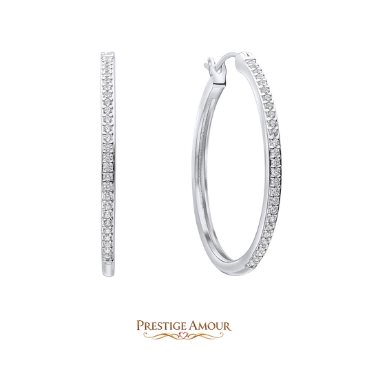 33mm Large Hoop Earrings – Sterling Silver, Triple Plated