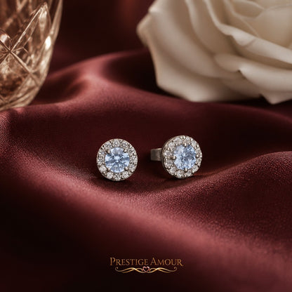 Diamonfire Blue Pave Set Stud Earrings