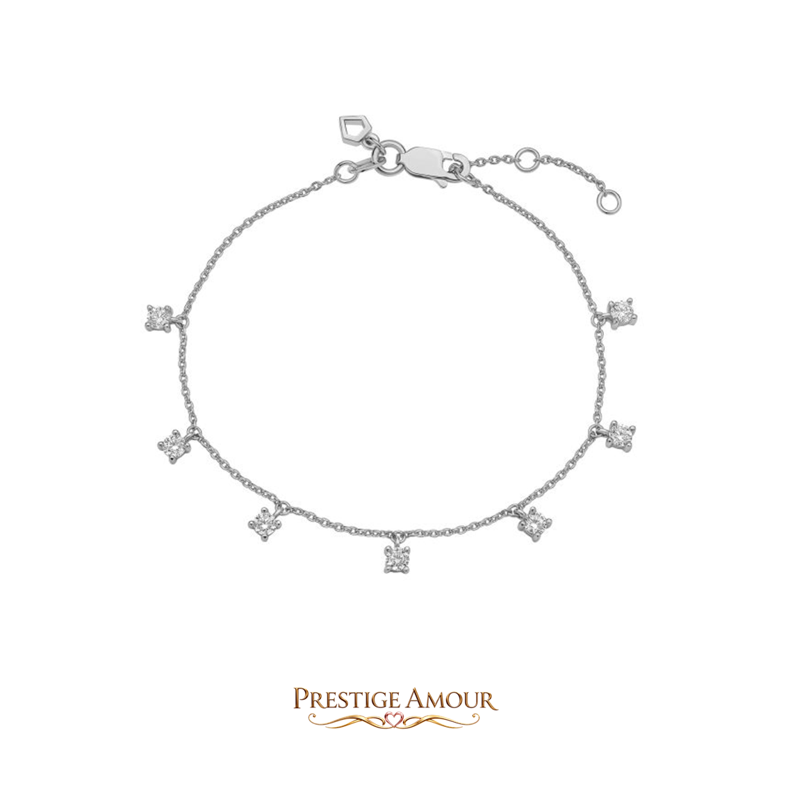 Four Claw Set Zirconia Station Bracelet
