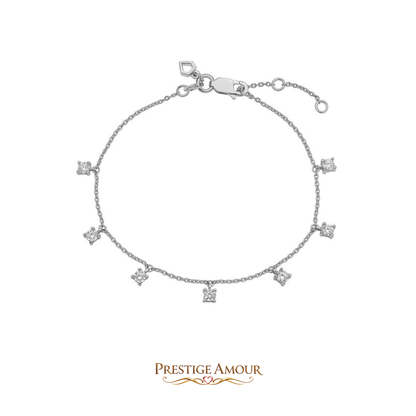 Four Claw Set Zirconia Station Bracelet