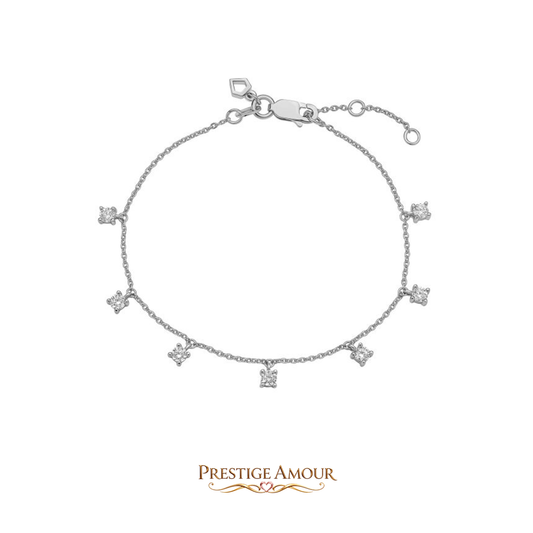 Four Claw Set Zirconia Station Bracelet