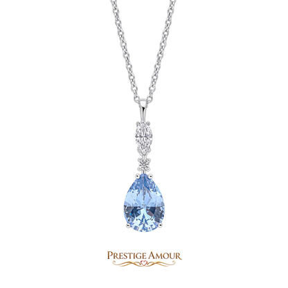 Teardrop and Marquise Drop Pendant – Sterling Silver, Triple Plated