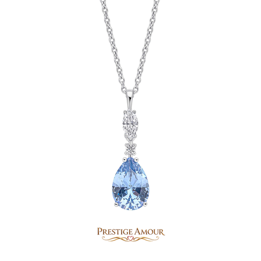Teardrop and Marquise Drop Pendant – Sterling Silver, Triple Plated