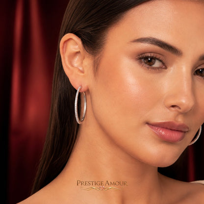 Diamonfire 33mm Large Hoop Earrings