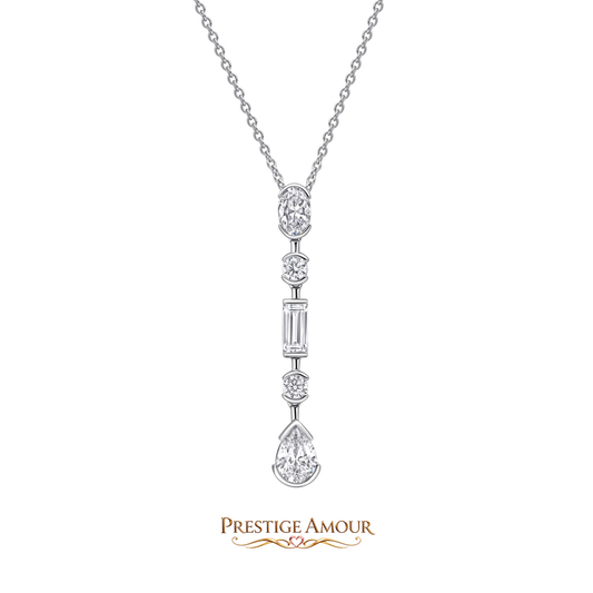 Elongated Half Bezel Pendant – Sterling Silver, Triple Plated