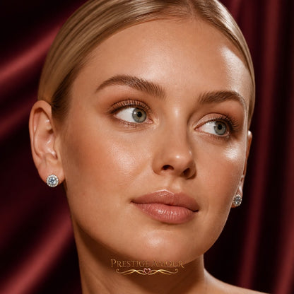 Diamonfire Blue Pave Set Stud Earrings