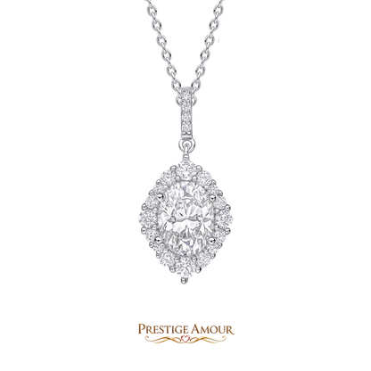 Oval Cluster Pendant – Sterling Silver