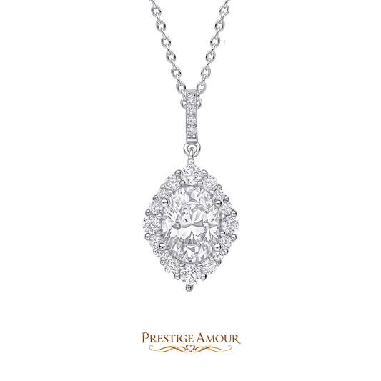 Oval Cluster Pendant – Sterling Silver