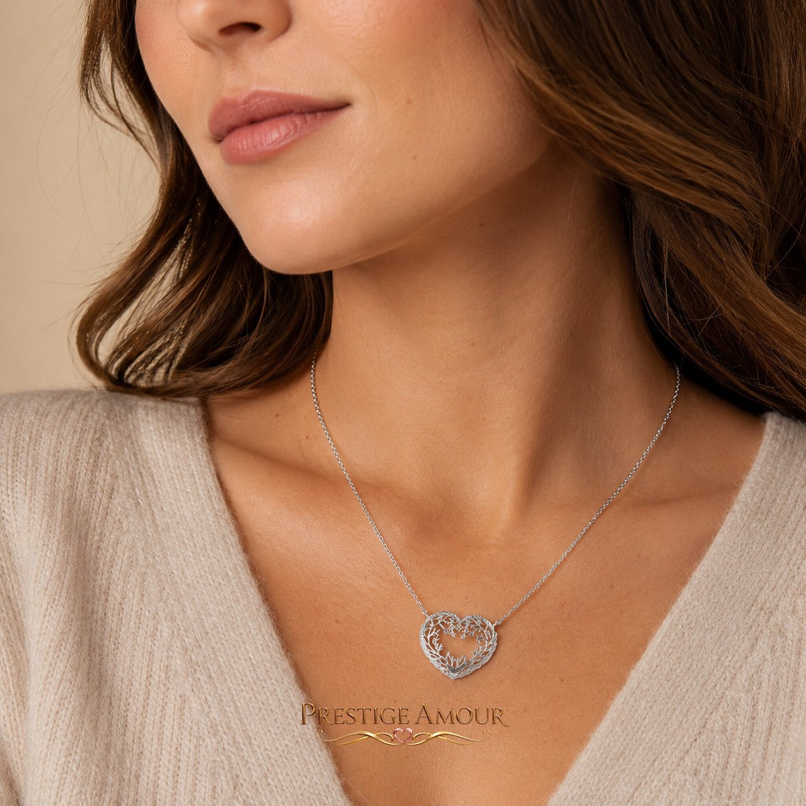 Laura Ashley Firbeck Toile Heart Necklace – alternate view