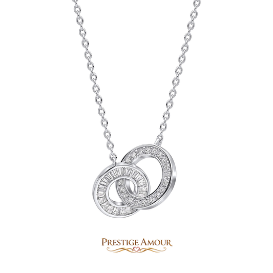 Linked Circles Necklace – Sterling Silver, Triple Plated