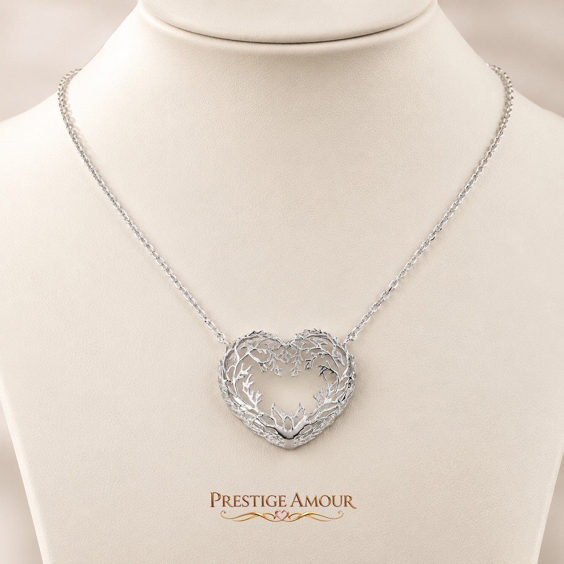 Laura Ashley Firbeck Toile Heart Necklace – detail view 1