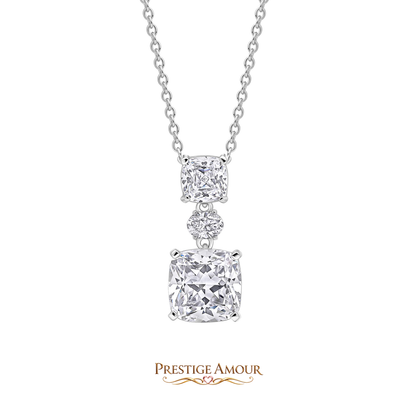 Radiant & Oval Cut Drop Pendant – Sterling Silver