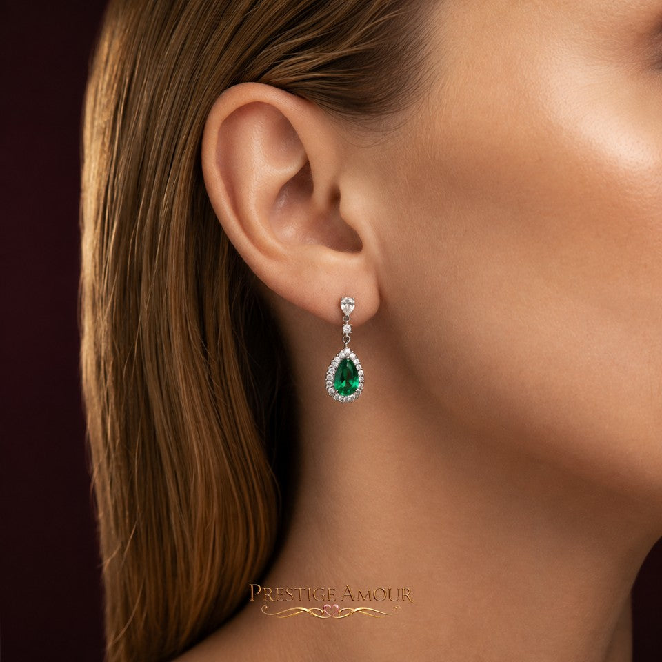 Diamonfire Teardrop and Pave Surround Earrings