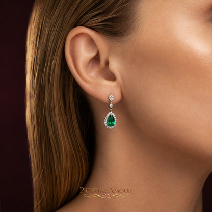 Diamonfire Teardrop and Pave Surround Earrings