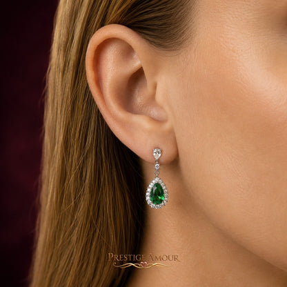Diamonfire Teardrop and Pave Surround Earrings