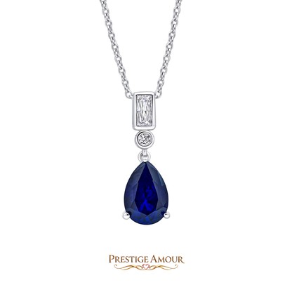 Bezel & Teardrop Pendant – Sterling Silver