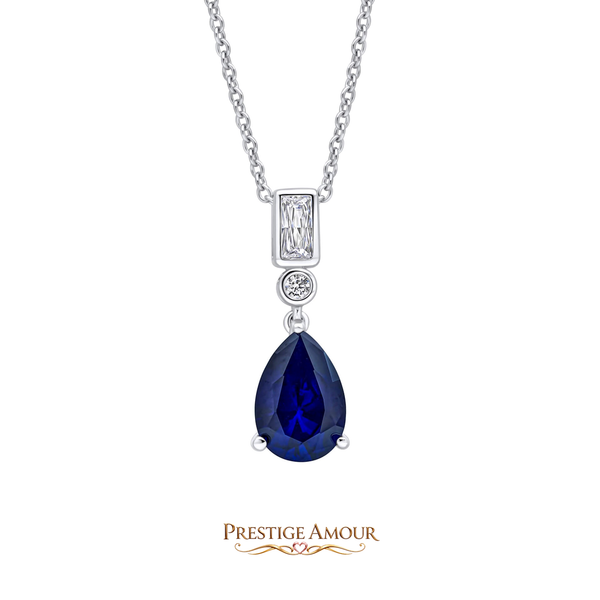 Bezel & Teardrop Pendant – Sterling Silver