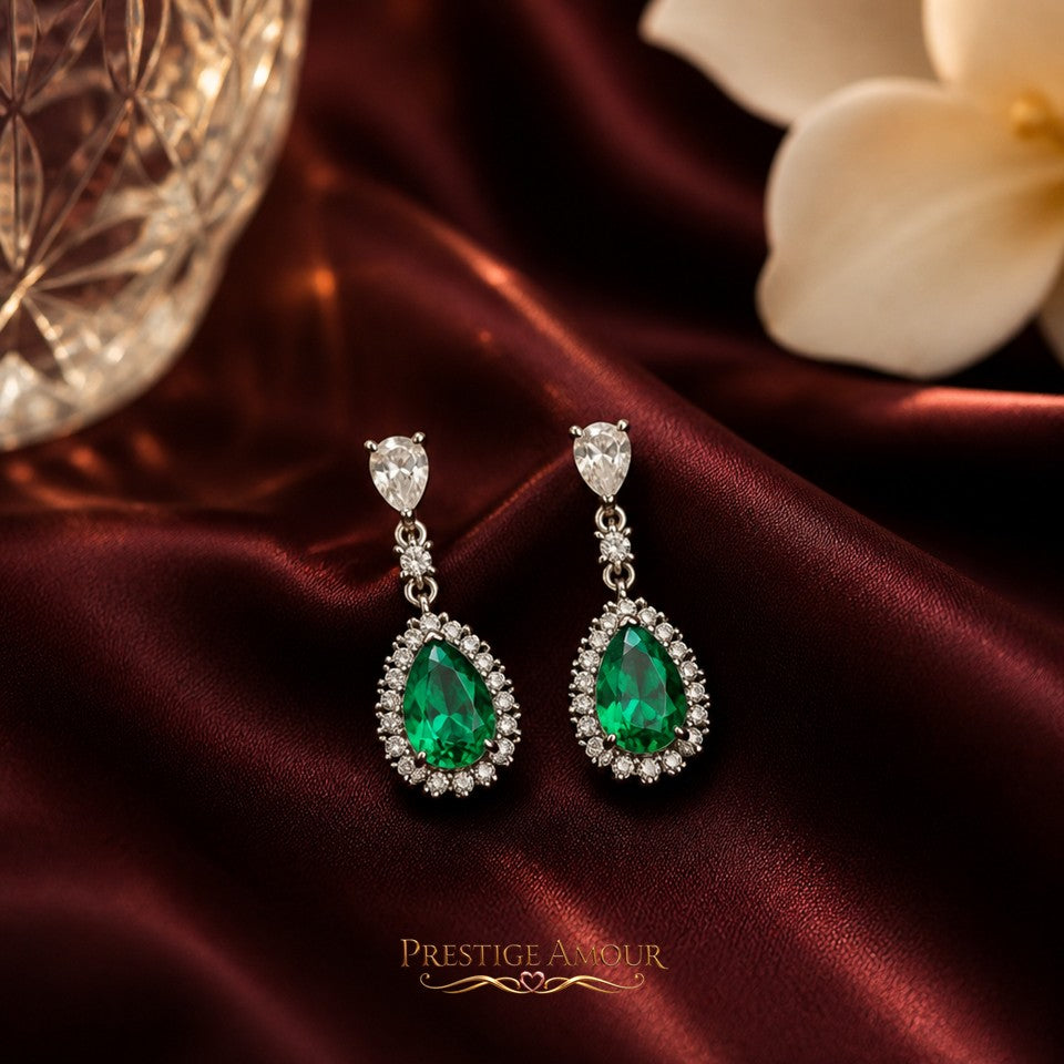 Diamonfire Teardrop and Pave Surround Earrings