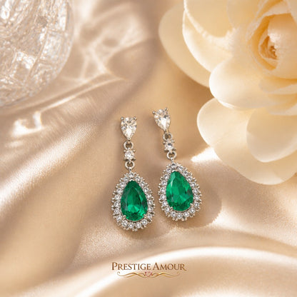Diamonfire Teardrop and Pave Surround Earrings