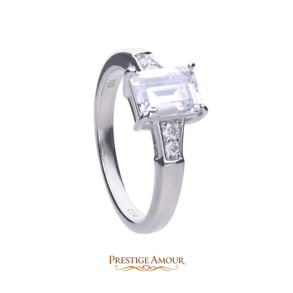 Emerald Cut Ring – Sterling Silver