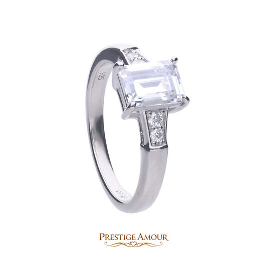 Emerald Cut Ring – Sterling Silver