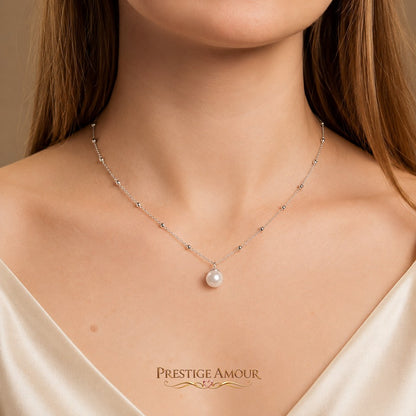 Diamonfire Station Necklace with Shell Pearl