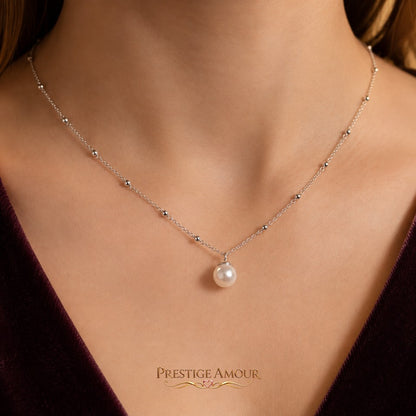 Diamonfire Station Necklace with Shell Pearl