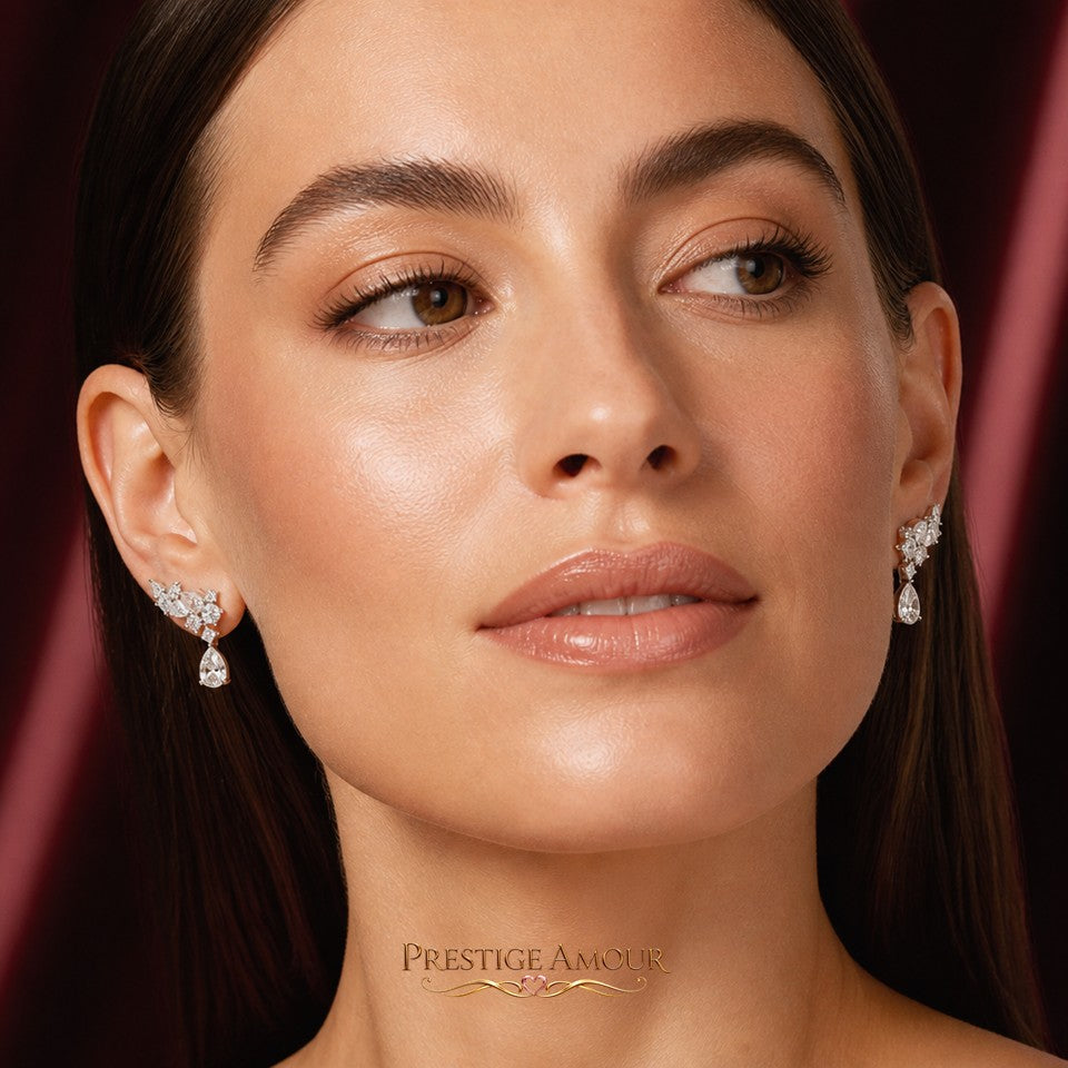 Diamonfire Statement Multi-Cut Zirconia Crawler Earrings
