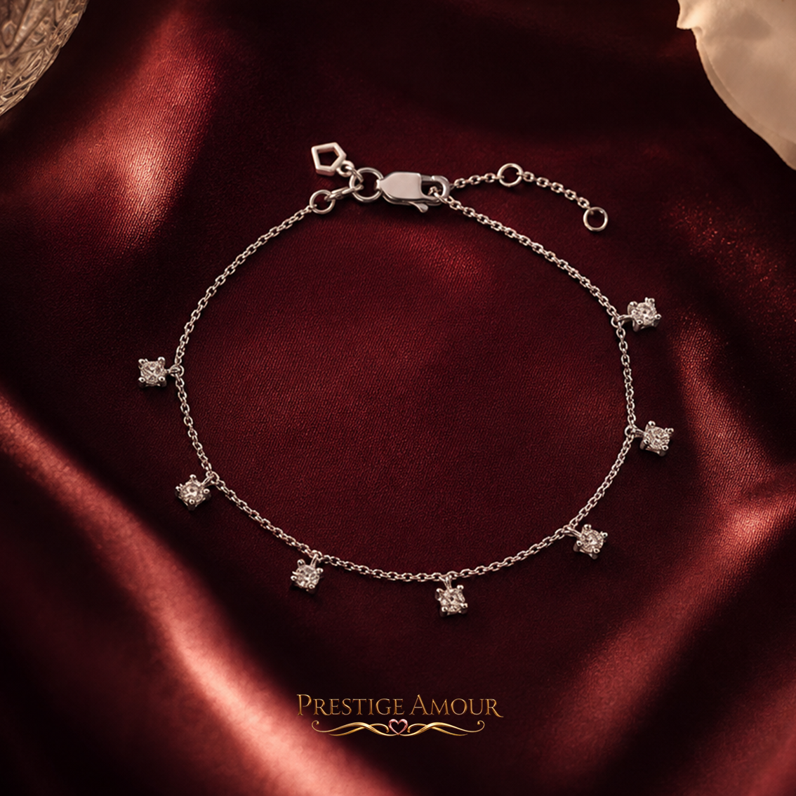 Four Claw Set Zirconia Station Bracelet