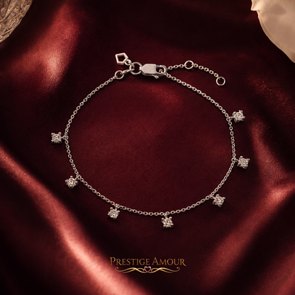 Four Claw Set Zirconia Station Bracelet
