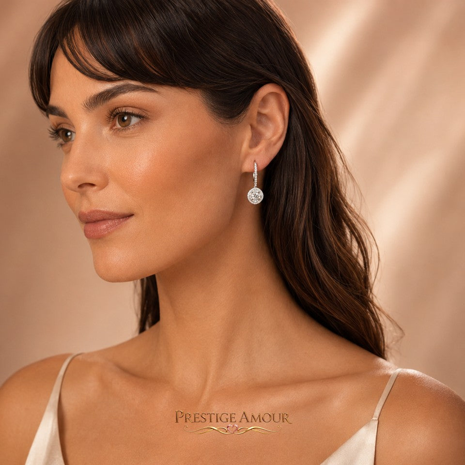 Diamonfire Pave Stippled French Hook Earrings