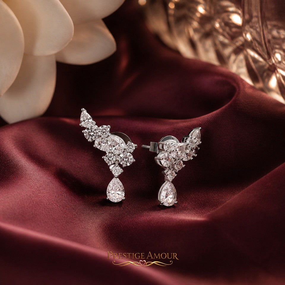 Diamonfire Statement Multi-Cut Zirconia Crawler Earrings