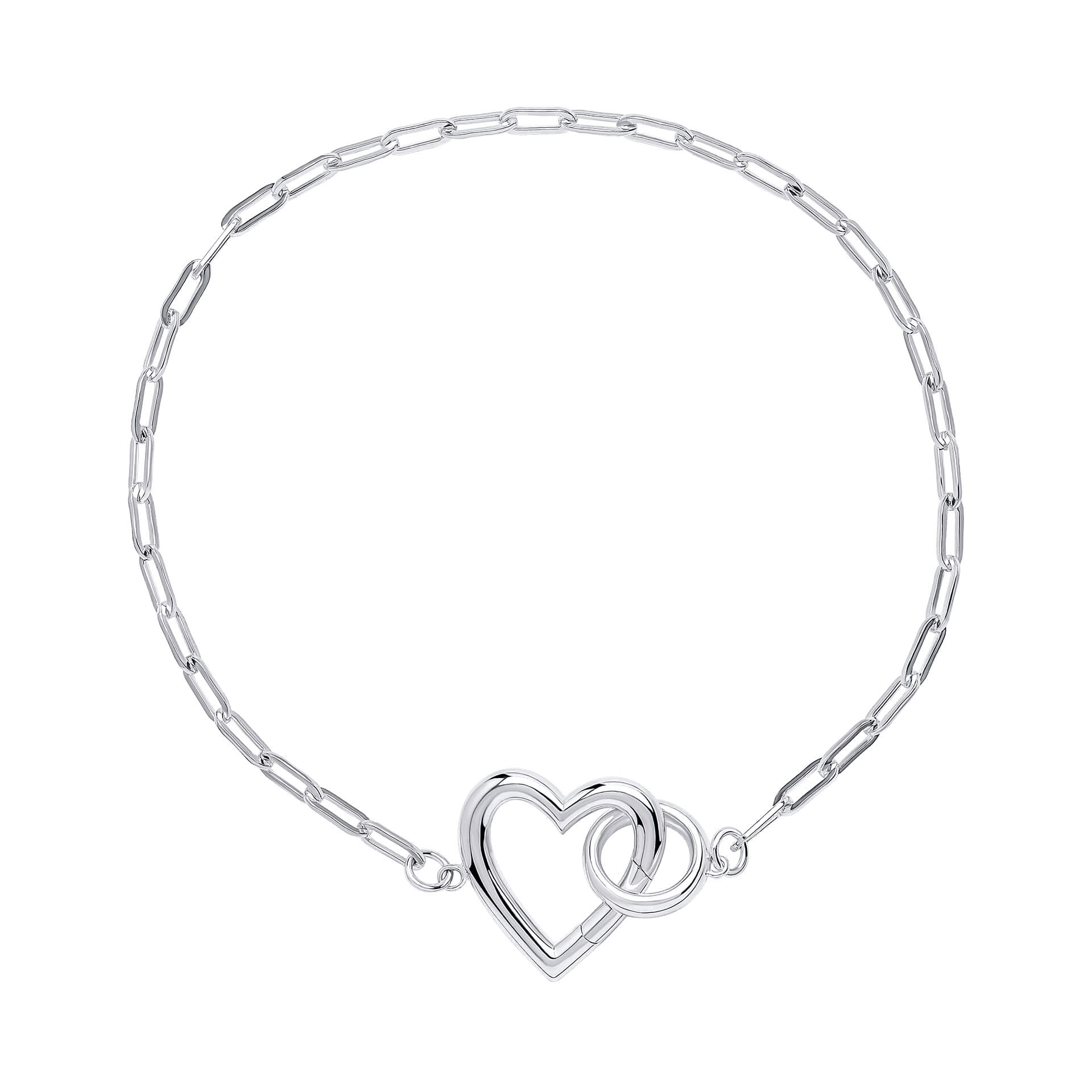 Beginnings Heart Connection Chain Bracelet in recycled sterling silver.