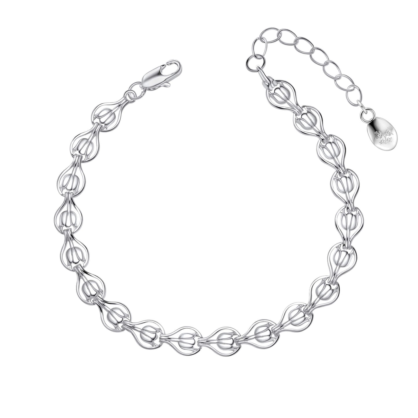 Laura Ashley Tulip Chain Bracelet in silver-plated brass.