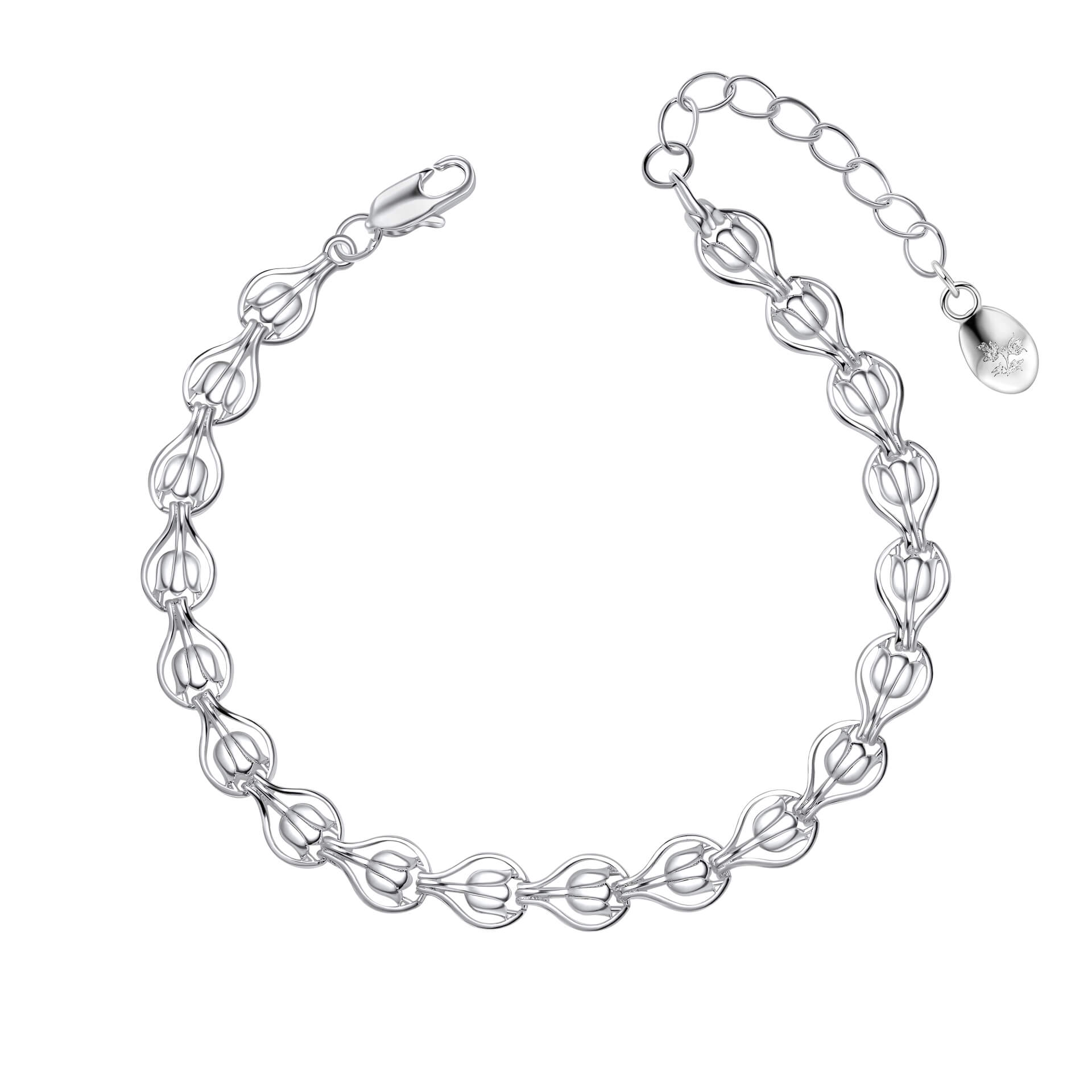 Laura Ashley Tulip Chain Bracelet in silver-plated brass.