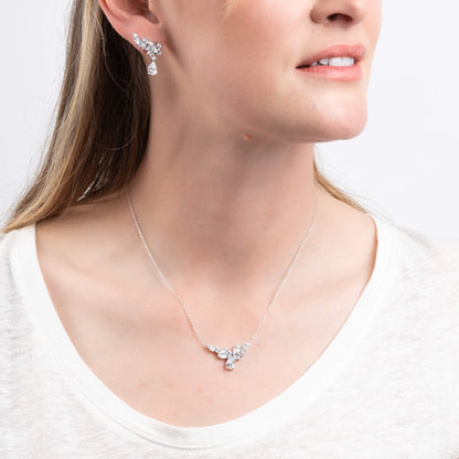 Diamonfire Statement Multi-Cut Zirconia Crawler Earrings with Drop-2