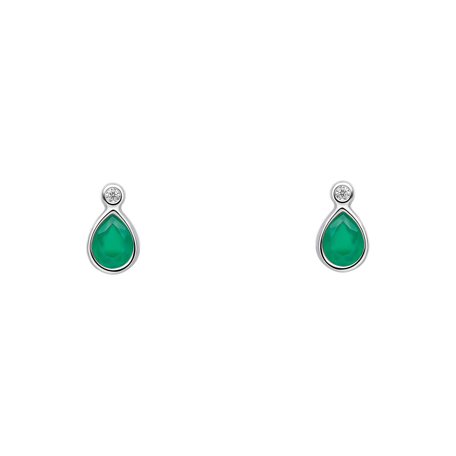 Laura Ashley Thornage Flowers stud earrings in recycled sterling silver with semi-precious cabochons.
