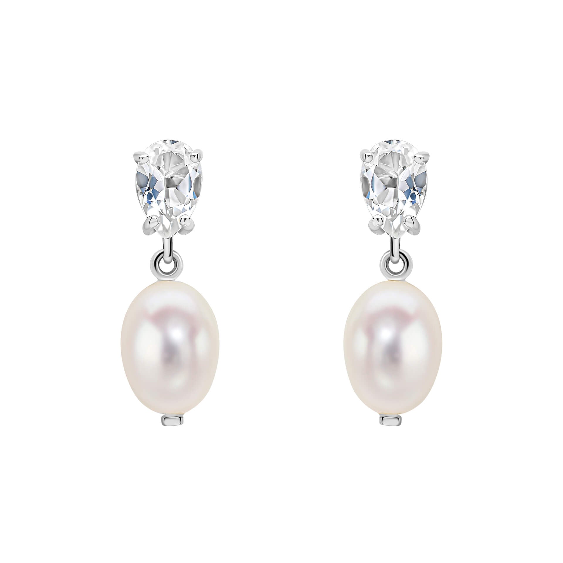 Elements Gold Baroque Pearl and Topaz Drop Earrings-0