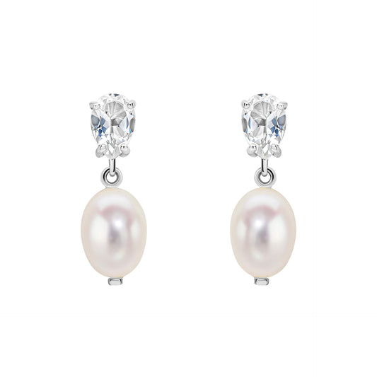 Elements Gold Baroque Pearl and Topaz Drop Earrings-0