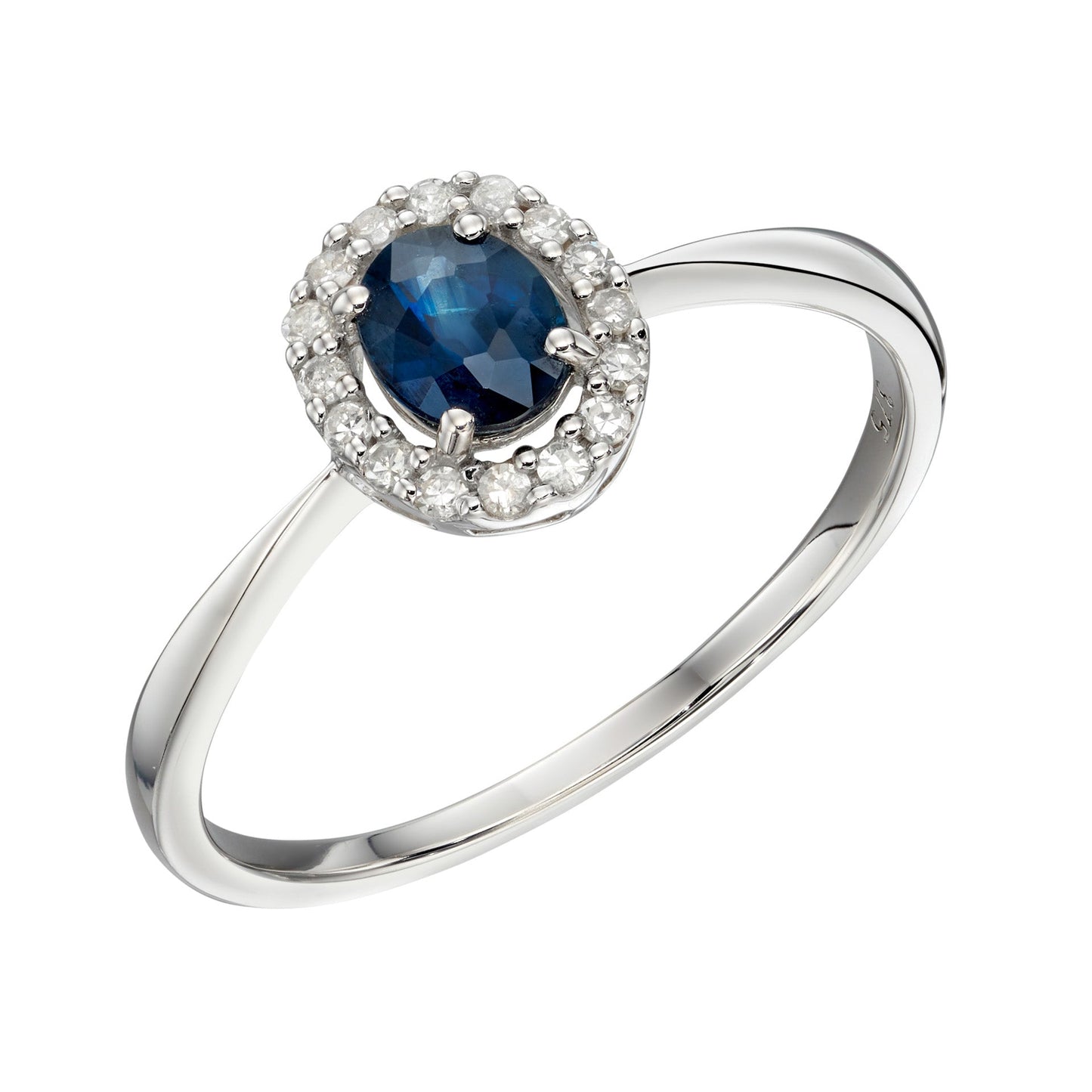 Elements Gold Precious Stone Ring with Diamond Cluster Surround-5