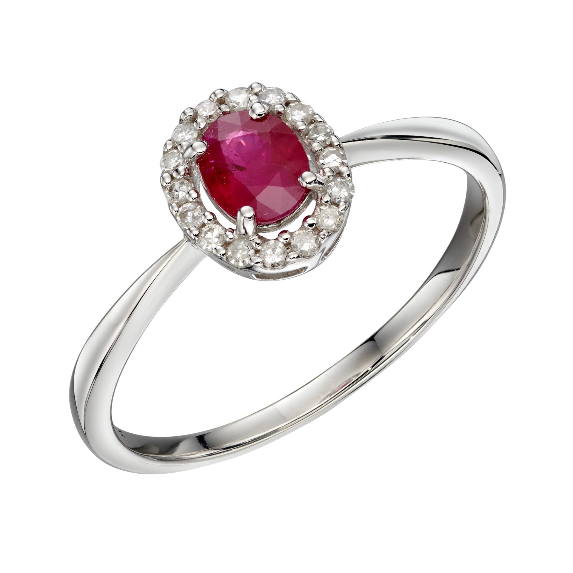 Elements Gold Precious Stone Ring with Diamond Cluster Surround-0